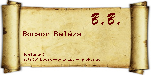 Bocsor Balázs névjegykártya